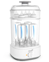 Grownsy bottle sterilizer front view shows compact size for busy kitchens.