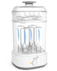 Grownsy bottle sterilizer front view shows compact size for busy kitchens.