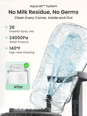 Grownsy EaseClean exterior 360° jets deliver thorough cleaning for bottle surfaces.