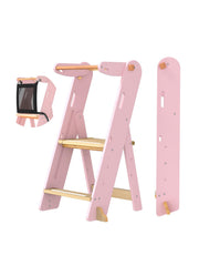 GROWNSY foldable step stool pink helps toddlers reach sinks safely