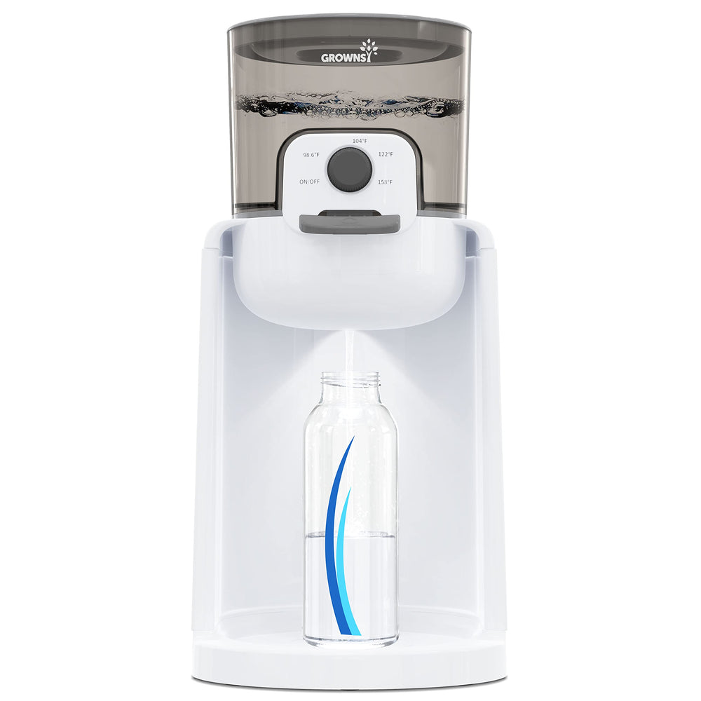 Grownsy instant bottle warmer dispensing warm water for quick formula prep
