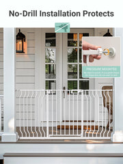 GROWNSY Mom's Choice Baby Gate tilt with 180-degree auto-close for safe passage