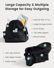 Grownsy multi-pocket storage keeps diapers, bottles, and essentials within easy reach.