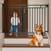 GROWNSY No Bottom Bar Gate for stairs with no bottom bar for safe walk-through.
