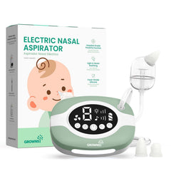 GROWNSY nasal aspirator with night light comforts baby during cleaning.