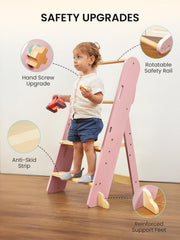 GROWNSY toddler stool with detachable safety net and guardrails