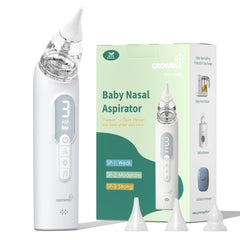 Grownsy Upgrade Nasal Aspirator front view for easy one-handed use during feeding times.