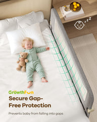 GrowthFun height-adjustable center bar fits mattresses from 4 to 12 inches.