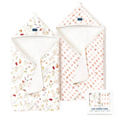 GRSSDER baby hooded towel hood closeup, cozy wrap for newborn bath time