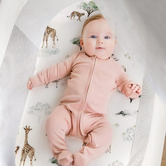 GRSSDER Savannah-pattern sheet adds playful wildlife design to nursery decor.