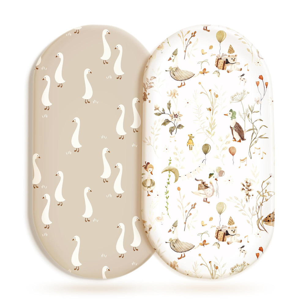GRSSDER bassinet sheets with fitted elastic band for a secure fit.