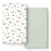 GRSSDER dinosaur watercolor pattern crib sheet for snug, breathable sleep space.