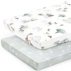 GRSSDER elastic-band fitted design secures sheets quickly around the crib.