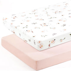 GRSSDER mini crib sheet with elastic edge for quick, snug fit