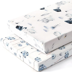 GRSSDER Mini crib sheets with elastic edge for quick mattress changes