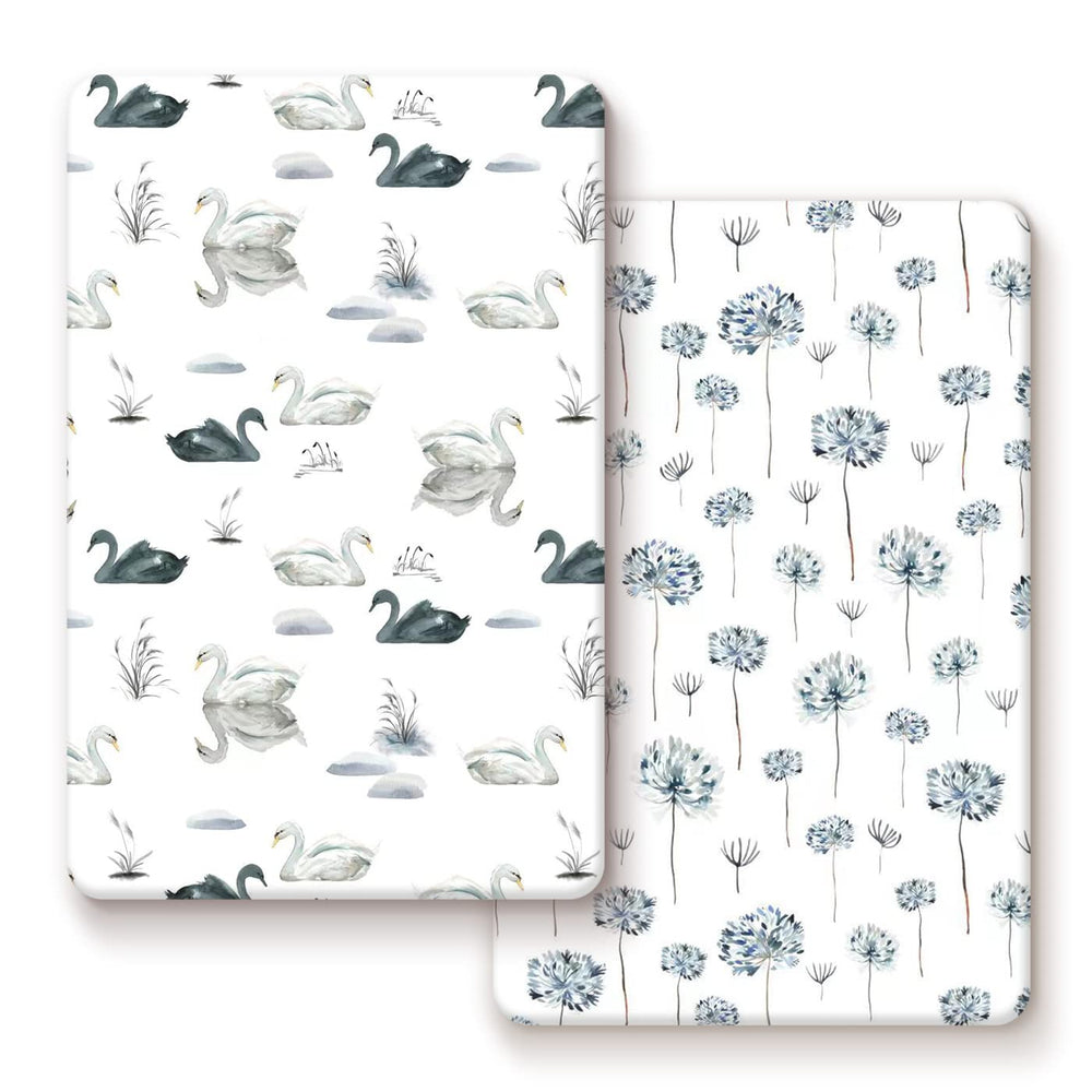GRSSDER Pack n Play Sheets 2-pack with elastic band for secure fit