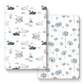 GRSSDER Pack n Play Sheets 2-pack with elastic band for secure fit