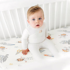 GRSSDER pack n play sheets with elastic edges ensure quick, secure installation.