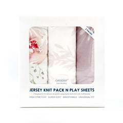 GRSSDER pack-n-play sheets in ultra-soft jersey knit for everyday comfort.