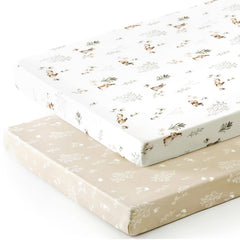 GRSSDER Universal-fit pack n play sheet with elastic edge for quick changes.