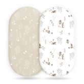 GRSSDER stretch bassinet sheet closeup of soft jersey-knit fabric for baby comfort.