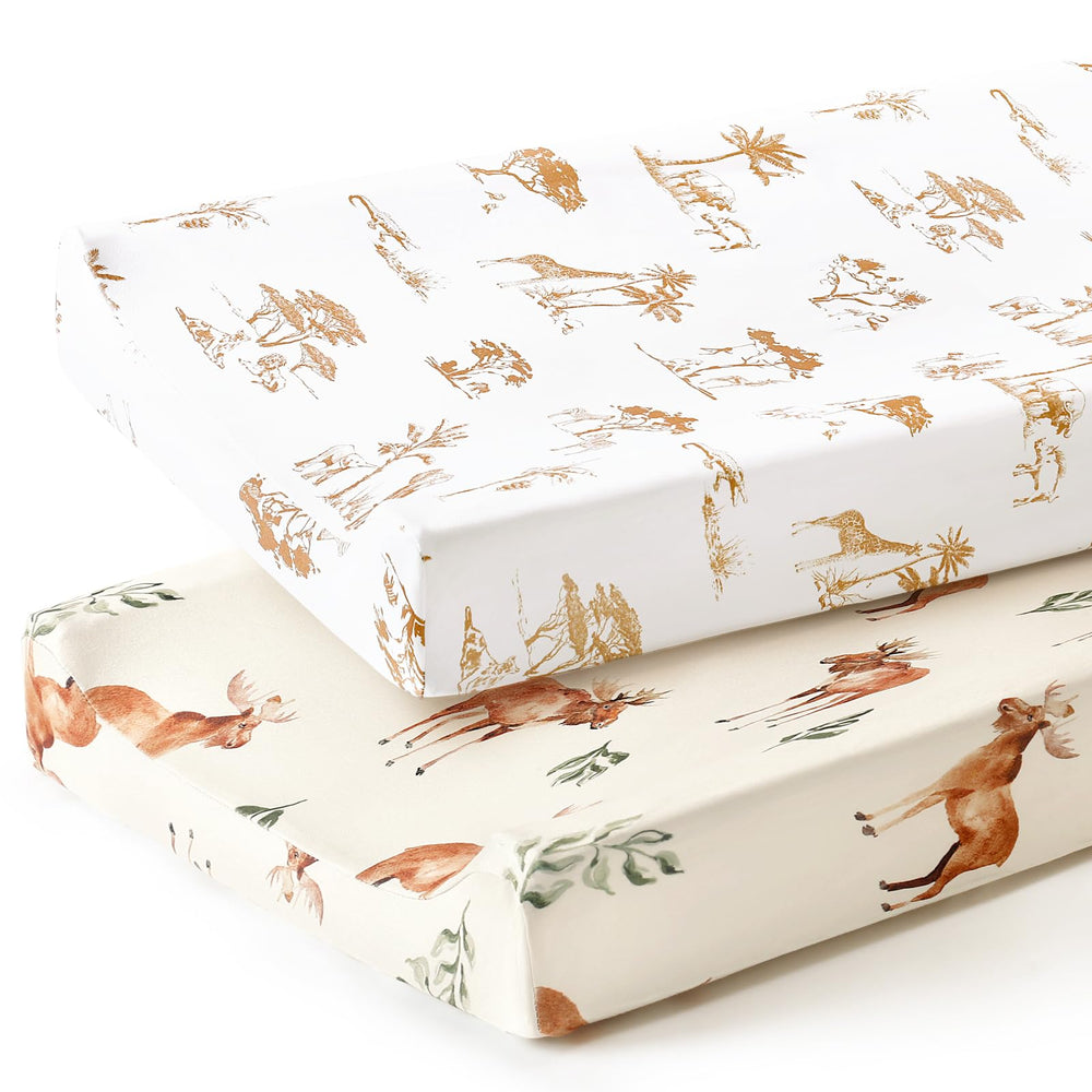 GRSSDER stretch changing pad cover in elk pattern with snug fit for standard pads