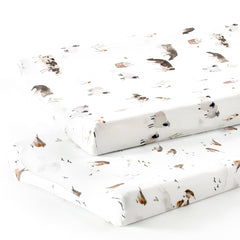 GRSSDER stretch soft jersey-knit changing pad cover 2-pack provides cozy diaper-change comfort.