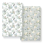 GRSSDER Ultra Soft jersey knit crib sheet folded for nap time comfort.