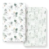 GRSSDER ultra-soft jersey knit fitted crib sheet in mint green offers cozy nursery comfort.