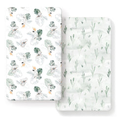 GRSSDER ultra-soft jersey knit fitted crib sheet in mint green offers cozy nursery comfort.