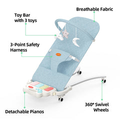 Gryvoth 3-position recline supports resting, playing, and interactive moments.