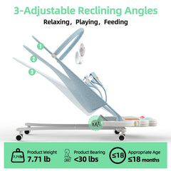 Gryvoth bouncer's hanging toys engage baby's reach and grasp for fine motor growth.