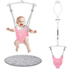 G TALECO GEAR baby jumper doorframe with adjustable strap supports growing babies.