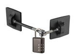 Guardianite fridge lock with black padlock secures medicines and snacks safely.