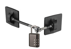 Guardianite fridge lock with black padlock secures medicines and snacks safely.