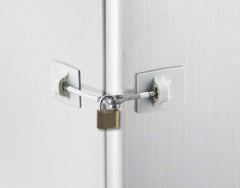 Guardianite Refrigerator Door Lock White front view showing a secure latch