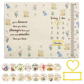Guawubiang Classic Pooh milestone blanket shown for monthly growth photos
