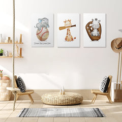 GUBIYU baseball wall art 12x16 panel enhances kids' room with durable framed canvas.