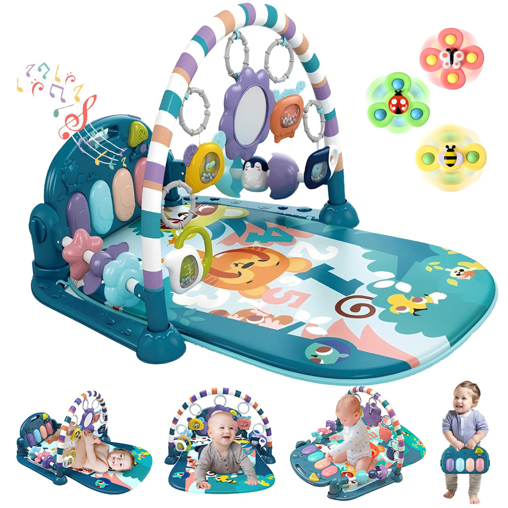 GUGUKUKU Baby Gym mat with teapot rattle for early auditory play
