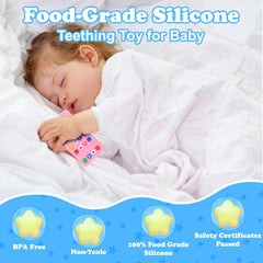 GUIGUZHJ phone teether Pink 02 supports sensory exploration and color recognition