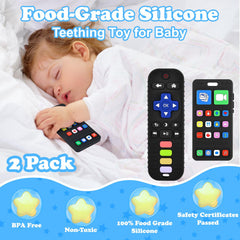 GUIGUZHJ teething phone toy promotes sensory play and calm chewing.