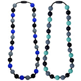 GUIGUZHJ chew necklace worn by a child for discreet sensory support.