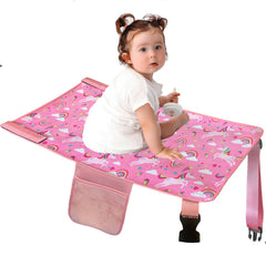Gulissa pink toddler airplane bed, compact design for travel comfort.