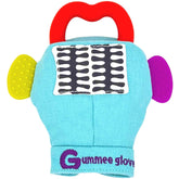 Gummee Glove teething mitten with heart ring soothes tender gums.