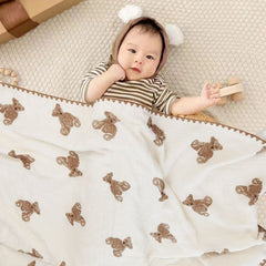 Gunnaicat soft cotton muslin front with plush back layer for gentle touch.