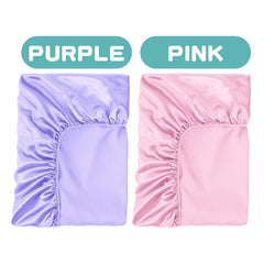 GUNTAIL satin crib sheet highlights hair-care detail reducing tangles for delicate baby hair
