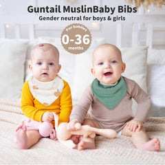 GUNTAIL soft muslin bib showing absorbent fabric for drool management