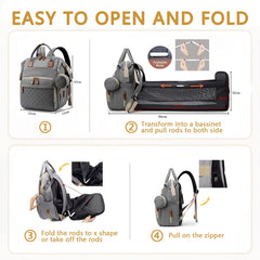 Gurzinn diaper bag changing station in use for quick diaper changes