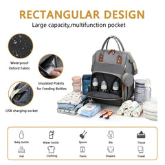 Gurzinn diaper bag with large organized pockets for baby essentials