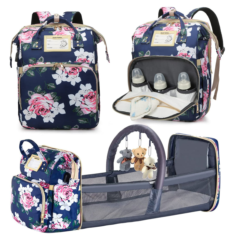 GurZinn diaper bag backpack foldable changing station for on-the-go diaper changes